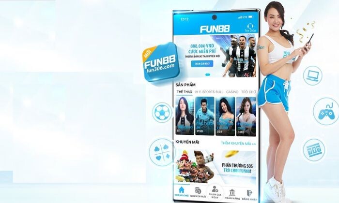 Fun88 Mobile - Sân Chơi Cá Cược Trực Tuyến Hàng Đầu Tại Việt Nam 6 Giao diện của Fun88 được thiết kế với tông màu xanh sáng đẹp mắt