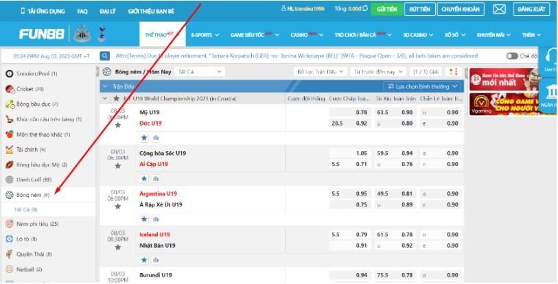 Hướng dẫn chơi cá cược bóng ném đơn giản - hiệu quả nhất 8 Hướng dẫn chơi cá cược bóng ném tại Fun88